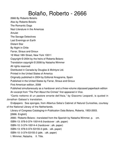 2666 by Roberto Bolaño